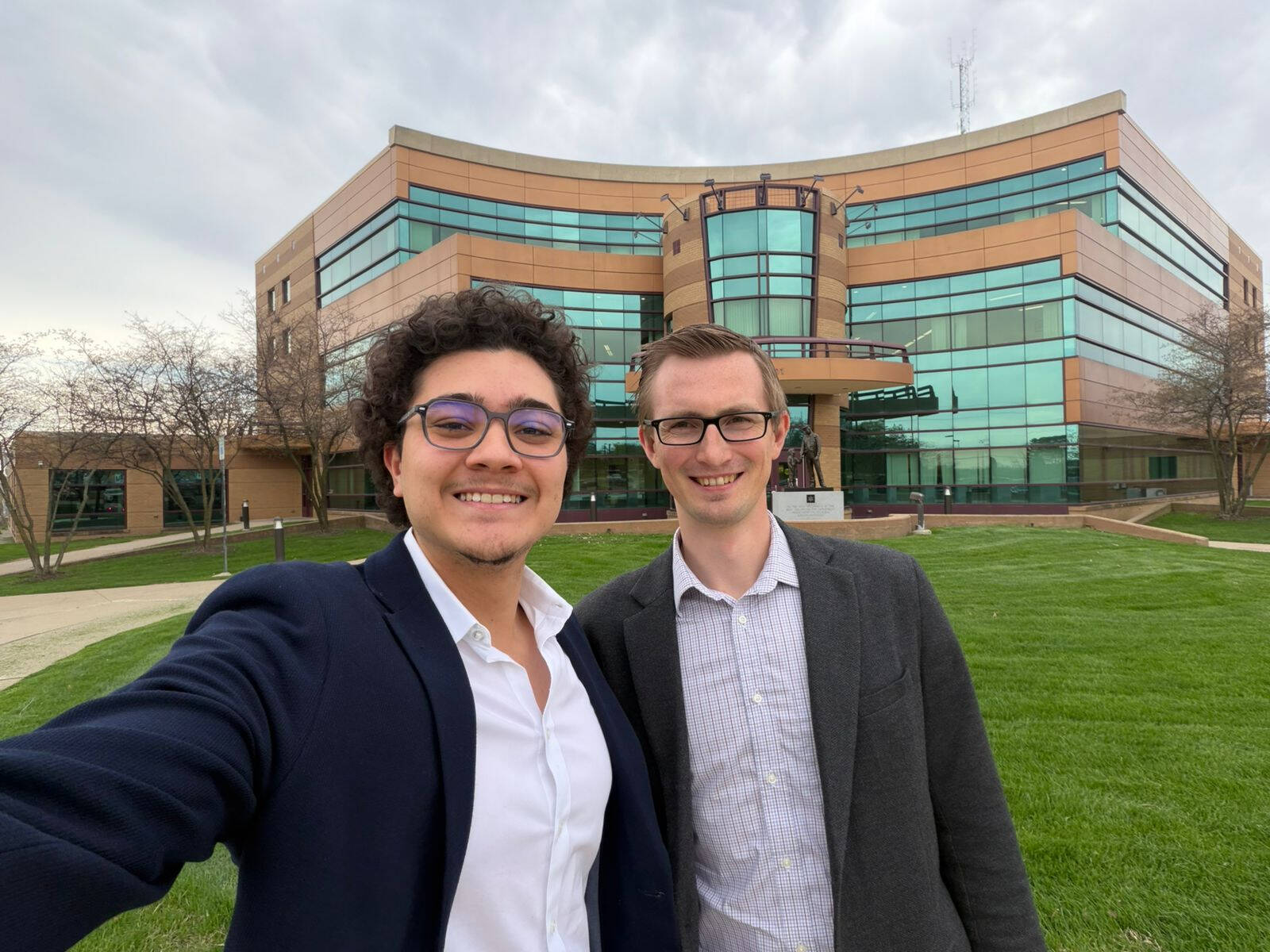 Mohamed Aziz Boufaied–working alongside Zachary DeBruine, Assistant Professor of Computer Science department to win the Pitch Competition